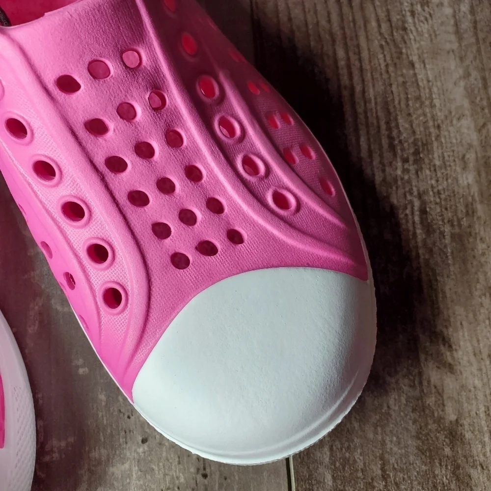 NWT Wonder Nation Toddler Kids EVA Water Sneakers Pink & White Girls Size 9/10